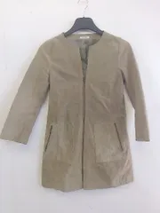 ◇ Simplicite シンプリシテェ 豚革 ピックスキン ノーカラー ジップ ジャケット ベージュ レディース P  【1301060005479】のサムネイル