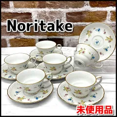 未使用品　Noritake　ノリタケ　散らし花　金彩　カップ＆ソーサー6客セット　レトロ　YMO5-068-08-80