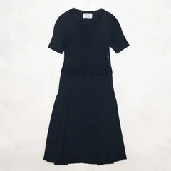 PRADA プラダ ニットワンピース プリーツ アシンメトリー 半袖 ブラック レディース 36 b01469のサムネイル