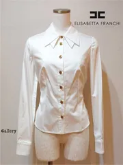 【未使用・新品】【公式正規取扱い】ELISABETTA FRANCHI (エリザベッタフランキ) シャツ インポート ホワイト 38 背中開き バックシャンのサムネイル