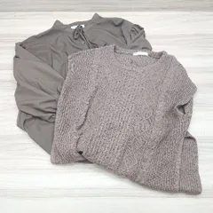 ◇ 《 MAJESTIC LEGON ノーカラー　クルーネック　ケーブル　ボタン　シャツ　ノースリーブニット レディース 》 E  【1301120016124】のサムネイル