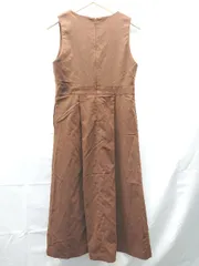 ◇ Melan Cleuge Vネック フレア シンプル ノースリーブ ロング ワンピース サイズM ブラウン レディース E  【1301170010677】のサムネイル