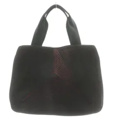 イッセイミヤケ ISSEY MIYAKE 3Dスチーム プリーツ ハンドバッグ トートバッグ ショルダーバッグ 黒 ブラック 赤 レッド /AN5のサムネイル