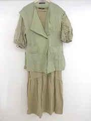 ◇ ◎ w closet ダブルクローゼット 五分袖 ワンピース ベスト アンサンブル サイズF カーキ系 レディース P  【1301240007279】のサムネイル