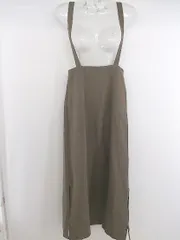 ◇ ◎ JUNOAH ジュノア ウエストベルト スリット ロング サロペット ワンピース サイズM ダークベージュ系 レディース P  【1301240013119】のサムネイル