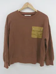 ◇ INTER FACTORY インターファクトリー 裏起毛 胸ポケット 長袖 トレーナー サイズM ブラウン系 レディース メンズ P  【1301250006613】のサムネイル