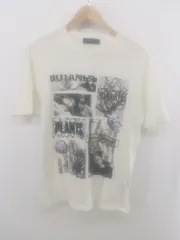 ◇ nano universe ナノ ユニバース プリント 半袖 Tシャツ カットソー サイズL ホワイト系 ブラック メンズ P  【1301260016473】