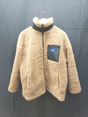 ◇ BARK MANHATTAN 胸ポケット、ハイネック 長袖 ボアジャケット サイズM ブラウン レディースメンズ E  【1301260022740】