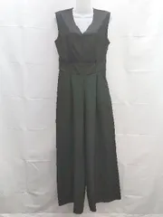 ◇ Lace Ladies Vネック　ボタン　サイドジップ　裏地 ノースリーブ オーバーオール サイズM ブラック系 レディース E  【1301260026892】のサムネイル