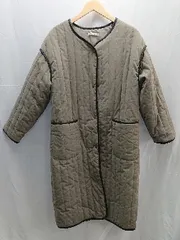 ◇ continuer de NICE CLAUP フロントボタン　ロング 長袖 中綿コート サイズF カーキ レディース E  【1301260031575】のサムネイル