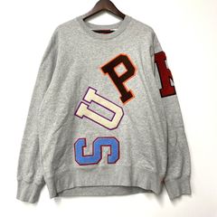 Supreme スウェット トレーナー グレー ワッペンロゴ 裏起毛 - メルカリ
