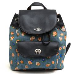 COACH コーチ リュック デニム パッチワーク レザー 花柄 希少 美品