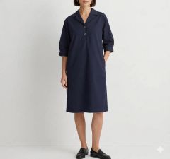 UNIQLO シアサッカーシャツワンピース 69 NAVY 標準丈 S - メルカリ