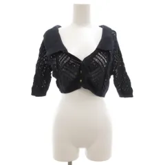 レディアゼル REDYAZEL ボレロ カーディガン ニット F 半袖  紺 ネイビー 透かし編み ショート丈 /GV ■GY43のサムネイル