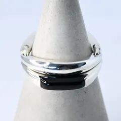 【研磨済】4℃ オニキス シルバー925 リング 9号 ヨンドシー 指輪のサムネイル