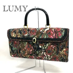 LUMY ルミー はしもと ビーズバッグ 和装バッグ ハンドバッグ  ブラック 皇室御用達 花 波型 レディース 鞄 _219067のサムネイル