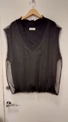 M02　スミスタイル　イアパピヨネ　ニットトップス／ベスト　綿100%×ポリエステルチュール100%　手洗いOK　Ｔシャツと重ねてスタイルアップ　ブラック　フリーサイズのサムネイル