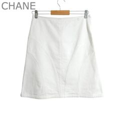 良品⭐️CHANEL シャネル デニムミニスカート ECLAIRジップ Y2K 白