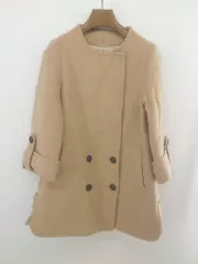 ◇ aquagirl アクアガール ノーカラー 長袖 コート サイズ36 ベージュ系 レディース P  【1301310000025】