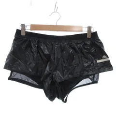 アディダス バイ ステラマッカートニー adidas by Stella McCartney ショーツ M 黒 ブラック 光沢素材 メッシュインナー付き ウエストゴム ECF004 /KR ■ECF004