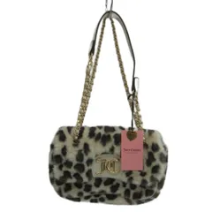 ジューシークチュール JUICY COUTURE ハンドバッグ ワンショルダー フェイクファー ヒョウ柄 レオパード チェーン ロゴ ゴールド金具 ベージュ 茶色 ブラウン /XZ ■GY19