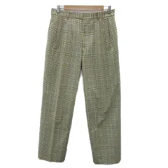 クロコダイル CROCODILE タックスラックスパンツ 85 ベージュ チェック柄 ロング丈 /YS21 ■GY99のサムネイル
