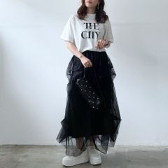 treat urself ドローストリングロングスカート クリーム - メルカリ