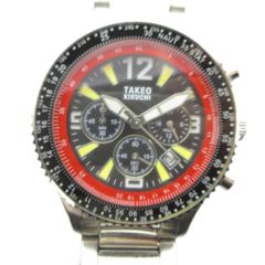 タケオキクチ TK-30C3 デイト スクエア 腕時計 メンズ クォーツ 稼働品 