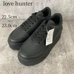 LOVEHUNTER ラブハンター 厚底スニーカー 軽量 ボリュームソール コートスニーカー ブラック 23cm 36 レディース 靴 シューズ ライブ イベント コスプレ 地雷系 韓国 黒 歩きやすい スタイルアップ オールブラック