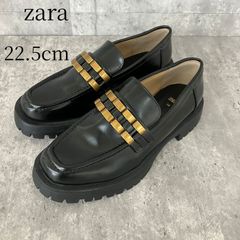 【ZARA】ザラ 37 厚底ローファー メタルディテール ペニーストラップ 黒 ZARA】ザラ 37 厚底ローファー メタルディテール ペニーストラップ 黒
