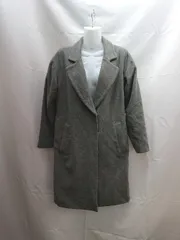 ■ laboratory work ボタン　起毛　裏地 長袖 コート サイズM グレー系 レディース E  【1302060020486】