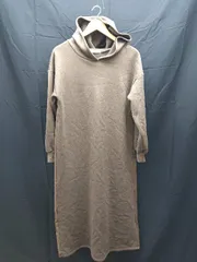 ◇ Aunt Marie's フード　裏起毛　切り返し　長袖 ひざ丈 ワンピース サイズF ブラウン系 レディース E  【1302060022565】のサムネイル