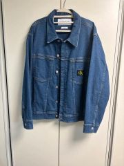 希少】カルバンクライン デニムジャケット S 濃紺 クロップド丈 美 