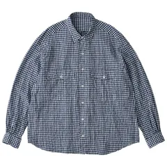 PORTER CLASSICポータークラシック ROLL UP LINEN GINGHAM CHECK SHIRT DARK BLUE ロールアップ リネン ギンガムチェック シャツのサムネイル