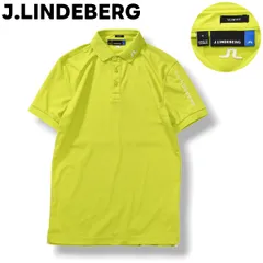 ジェイリンドバーグ J．LINDEBERG 半袖 ポロシャツ スリムフィット SLIM FIT サイドスリット ロゴ 刺繍 吸汗速乾 S ネオンイエロー ゴルフ スポーツ メンズ