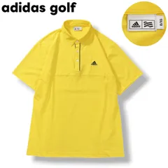 アディダス ゴルフ adidas golf 半袖 ポロシャツ ボタンダウン パフォーマンス ロゴ 刺繍 O イエロー ゴルフ スポーツ ウェア タウンユース レジャー アクティビティ メンズ
