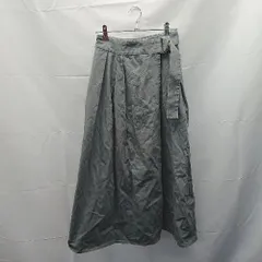 ◇ KBF+ ウエストゴム　ベルト調節　シンプル ひざ丈 フレア スカート サイズ1 グレー系 レディース E  【1302060042181】のサムネイル