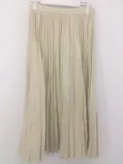 ◇ w closet ダブルクローゼット フェイクレザー ロング プリーツ スカート サイズF ベージュ レディース P  【1302070004940】のサムネイル
