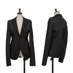 コムデギャルソンCOMME des GARCONS ウールギャバ切替ストレッチジャケット 黒M
