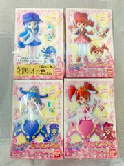 【中古開封済み】「ふしぎ星のふたご姫Gyu！」プリンセスドール４種　ファイン(制服)、レイン(制服)、ファイン(プリンセスドレス)、レイン(プリンセスドレス)　制服レイン箱つぶれ、ラムネ欠品