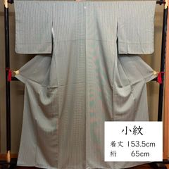 ☆【美品✨】洗える着物 夏着物 絽楊柳 飛び柄小紋 灰みの薄黄緑
