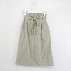 ◇ ◎ Crisp クリスプ 刺繍 膝下丈 ギャザー スカート サイズF カーキ系 レディース P  【1302170007476】のサムネイル