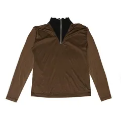 ジュニアゴルチエJUNIOR GAULTIER リブ切替ハーフジップカットソー 茶黒48のサムネイル