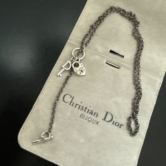 Christian Dior カデナ、鍵チャームネックレスチョーカー シルバー