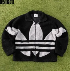アディダス ビックロゴ フリース フリース ジップアップ ジャケット ボア M 実寸 XL