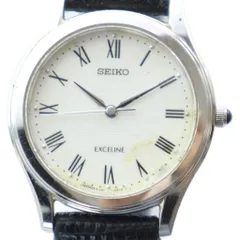 セイコー SEIKO EXCELINE エクセリーヌ 腕時計 ウォッチ クォーツ ローマン 白文字盤 シルバーカラー 銀色 4J41-0110 ■GY18 /MQ