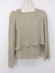 ◇ w closet ダブルクローゼット リブニット タンクトップ セーター アンサンブル サイズF ベージュ レディース P  【1303010001296】のサムネイル