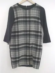 ◇ BEAUTY & YOUTH UNITED ARROWS チェック 長袖 膝丈 ワンピース グレー ブラック レディース P  【1302280006802】