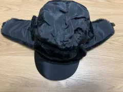 ブラック フライトキャップ 防寒帽子 冬帽子 ㄱ27