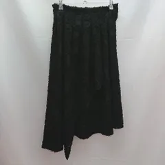 ◇ mysty woman ミスティーウーマン サイドジップ 花柄 ひざ丈 台形 スカート サイズF ブラック レディース E  【1303020010738】のサムネイル